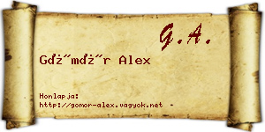 Gömör Alex névjegykártya